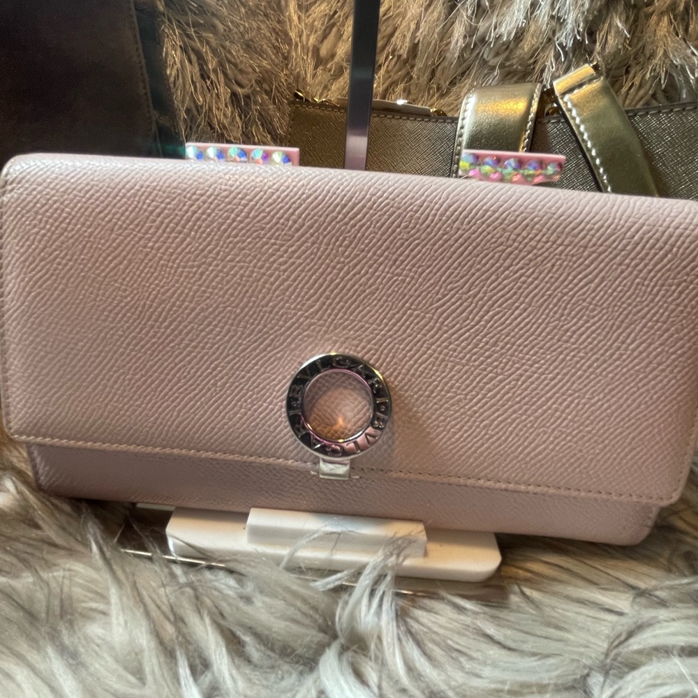 Elegant Pink Leather Clutch